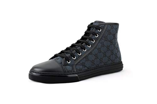 Gucci Men's Original GG Canvas High-top Sneakers, Piombo/Nero (Grey/Black) (8.5 US)