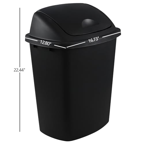 Paquete de 4 canecas de basura negras de 10 gal en plástico miniatura 2