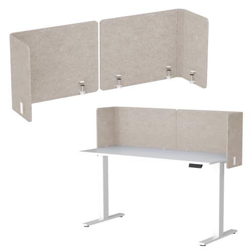 Image of Desk Privacy Panel,2PCS L-Shaped Clamp-On Office Desk Divider,2-in-1 Adjustable Acoustic Desktop Partition Or Under Desk Modesty Panel,for Office,Home,Felt(Dark Camel, 47.2 inch x 17.7 inch)