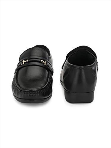 Image of HITZ Men's Brown Leather Slip-On Comfort Shoes