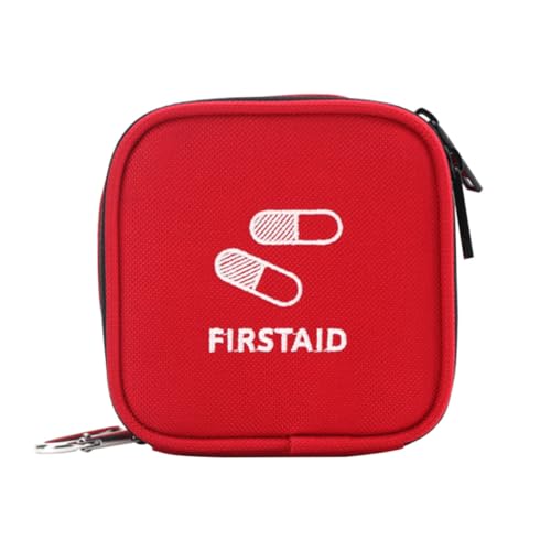 PLAFOPE Bolsa Resistente al Desgaste de Primeros Auxilios de Tela Oxford Portátil Roja Gran Capacidad y Fácil de Llevar para Viajes de Negocios y Senderismo