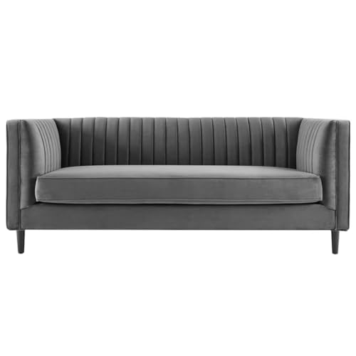 Image of FURNY Modanway 5 Seater 3+1+1 Premium Fabric Spacious Sofa Set (Grey)