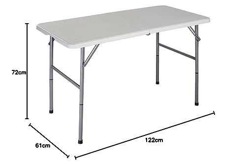 Home Vida Folding Table 4ft Heavy Duty Extra Strength Camping Buffet Wedding Market Garden Party Car Boot Stall Picnic Trestle Indoor Outdoor Foldaway