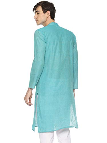 Men's Cotton Kurta Indian Kurta Classic Mandarin Collar Full Sleeves Side Split Ethnic Wear for Wedding3