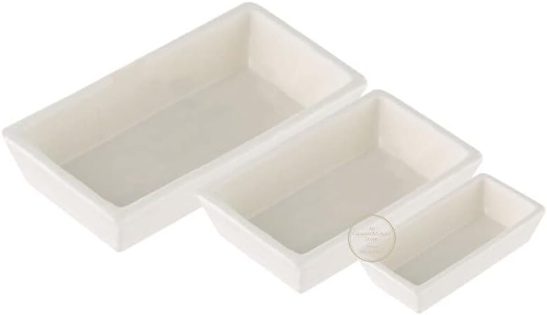 5Pcs/Lot Lab Ceramic Crucible Cupel Boat Sample Holder Combustion Boat for Tube Muffle Furnaces (Size : Square 50x28mm)