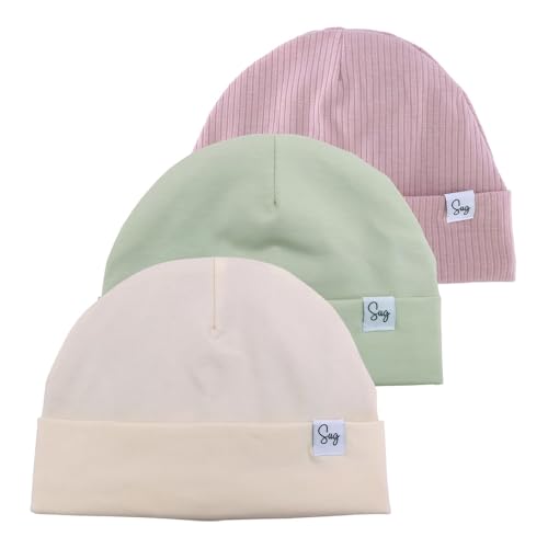Image of Jersey Beanie Hat for Newborn Baby Boys Girls Silky Satin Lined Hats Bonnet Toddler Infant Little Kids Beanies Caps
