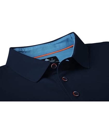 Image of SWISSWELL Long Sleeve Polo Shirts for Men collared Performance Golf Shirts Casual Workwear Office