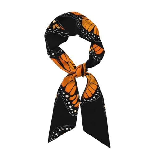 beautiful monarch butterfly Pattern Women's Fashion Scarf Suitable as Scarves, hair scarves, headbands, headbands, handbands, Black, One Size