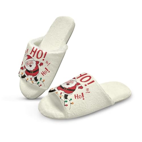 Womens Warm Comfy Slides Winter Bedroom Slippers for Christmas Decor Memory Foam House Slippers