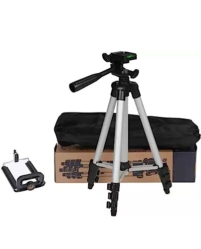 MGS Adjustable Aluminium Alloy Tripod Stand Holder for Mobile Phones & Camera, 360 mm -1050 mm, 1/4 inch Screw + Mobile Holder Bracket