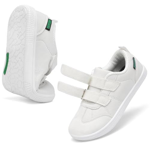 SAGUARO niños niña Zapatillas Barefoot Calzado Respetuoso Verano Zapatillas Minimalistas Deporte Bambas Drop Cero Zapatos Running para Actividades Escolares & al Aire Libre Blanco, Gr.29