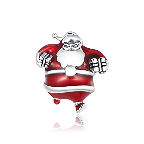 Dije para pulsera de Papá Noel abalorio plata ley 925 accesorios joyería mujer DIY