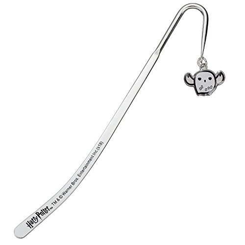 Elbenwald Segnalibro di Harry Potter con Pendente di Fascino di Chibi Hedwig Chibi, multicolore, Placcato Argento 14cm, one size, (HPBM087)