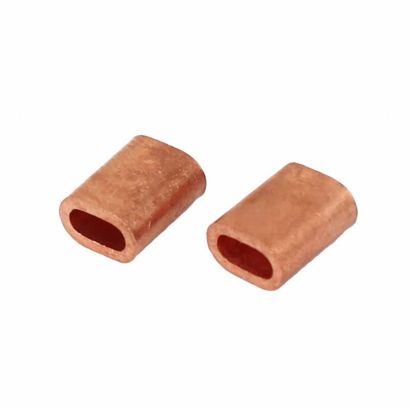 Tool parts 5.5mm x 2.5mm Hole Cable Wire Rope Brass Ferrules 9mm Length 10pcs