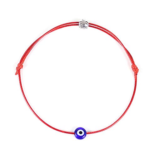 9 Pcs Evil Eye Kabbalah Anklet Braided Bracelet Turkish Eyes Handmade Adjustable Red Rope Bracelets Waterproof Lucky Amulet Friendship String Bracelets Bangles for Women Men Girls Beach Jewelry - Image 5