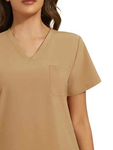 image for COZYFIT Scrubs for Women Set - Stretch V-Neck Scrub Top & Jogger Pant 