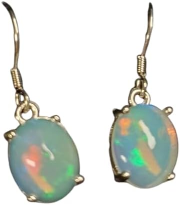 Generic Natural Oval Ethiopian Opal Dangle Drop Earring 925 Sterling Silver Earring Jewelry For Her