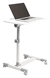 Adjustable C-Shaped Side Table with Rotating & Tilting Desktop, Portable Laptop Desk Cart, Height Adjustable 58-88cm, Bedside & Sofa Tray Holder