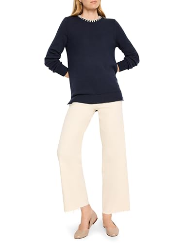 NIC+ZOE Women's Cotton Cashmere Blanket Stitch Sweater