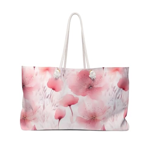 Weekender Bag Elegant Pink Floral Bliss Watercolor Design Pattern