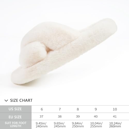Image of SOULROSE Womens Slipper Open Toe Fuzzy House Slippers for Woman Platform Indoor Outdoor Cross Band Slippers with Anti-Slip Sole Furry Bedroom Memory Foam Gift Shoes
