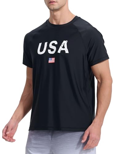 Image of Men's Swim Shirts Rash Guard UPF 50+ UV Sun Protection T-Shirt Quick Dry Fishing Beach T Shirts
