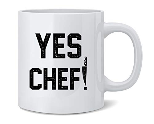 Product Image of the Poster Foundry Yes Chef! Large Text Cooking Funny Coffee Mug Tea Cup 12oz