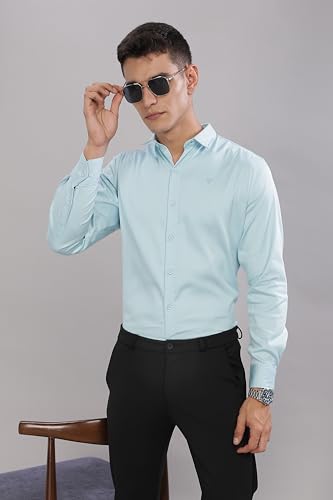 Image of Men's Cotton Lycra Slim Fit Shirt with Full Sleeves