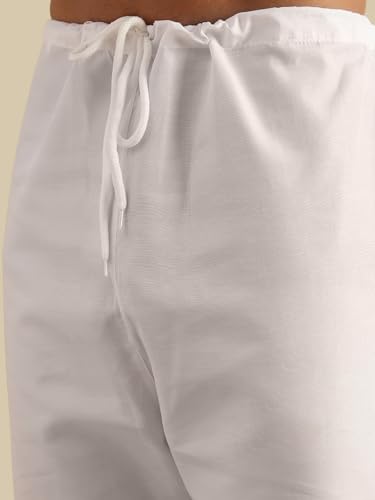 Image of SOJANYA Men's Silk Blend Black Kurta and White Pyjama With Daman Embroidered Black Nehru Jacket