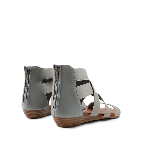 Image of DREAM PAIRS Women's Elastic Ankle Strap Sandals Gladiator Strappy Low Wedges Sandals
