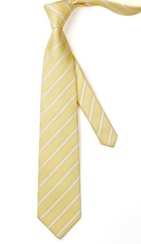 Image of Enlision Mens Ties Stripe Tie and Pocket Square Set Classic Formal Woven Neckties Handkerchief Cufflinks Wedding