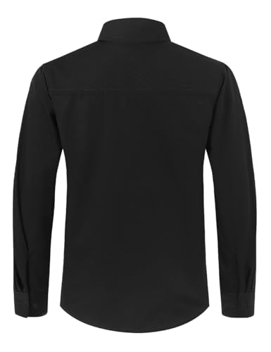 Spring&Gege Boys' Long Sleeve Dress Shirts Formal Uniform Poplin Solid2