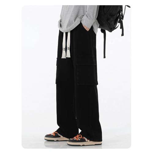 Baggy Jeans Men Drawstring Loose Fit Y2K Cargo Pants Denim Skateboard Baggy Pants Hip Hop Jeans Streetwear3