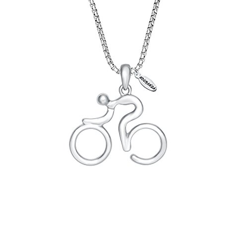 NOUMANDA Stainless Steel Bicycle Bike Sport Pendant Necklace for Cycling Lovers Gifts (silver) - Main Image