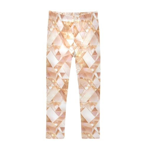 KLL Rose Gold Abstract Metallic Girls Legging Soft High Waisted Athleisure Pants Gym
