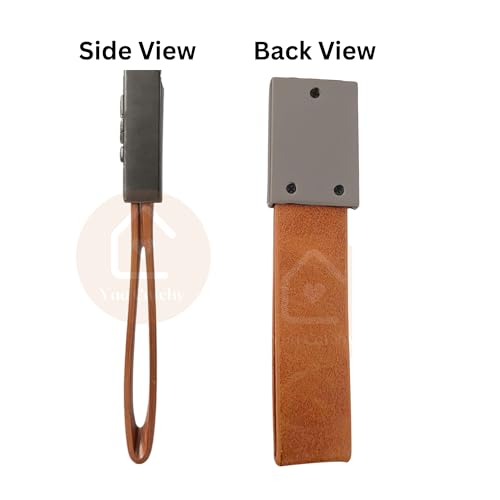 Image of Premium Leather Keychain Metal Hook Compatible with Durable Faux Leather Brown Strap with Heavy-Duty Alloy Clip Stylish Bike & Car Key Holder