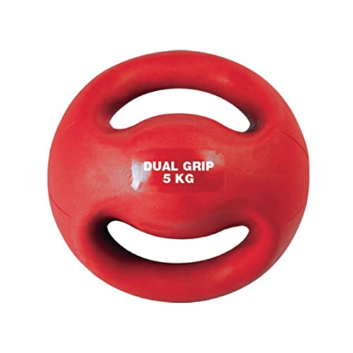 AMAYA SPORT Balle médicinale double grip avec poignées pour entraînement fonctionnel, exercice de fitness, haltérophilie, double prise confortable, exercice de gymnastique (5)