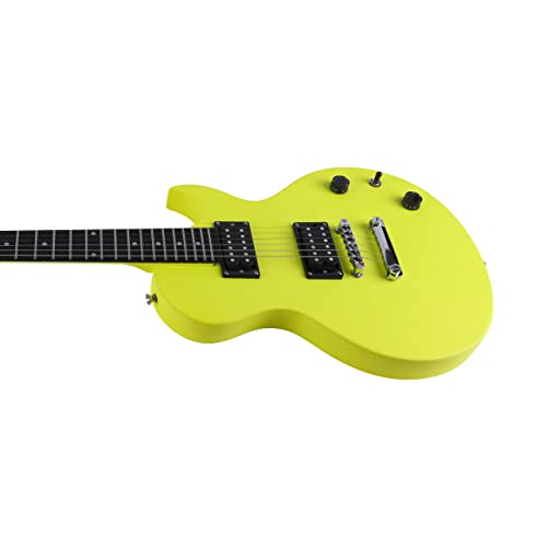 Leo Jaymz 39 Inch Single Cut Solid Body Electric Guitar - Poplar Wood Body，Maple Neck And Composite Ebony Fretboard(Sc Fluorescent Yellow) #TOP4
