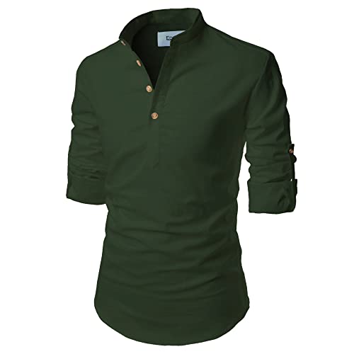 Image of Men's Full Sleeve Beige Color Cotton Blend Spread Slim Fit Shirt Style Kurta for Men and Boys