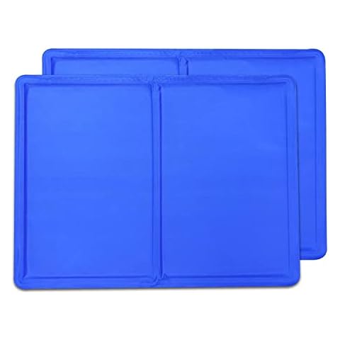 SIGMAPLUS Cooling Pillow Pads with Magic Gel Cushion for Absorbs and Dissipates Heat | Increase Sleep Quality & Optimal Sleeping Temperature | Dog Cat Cooling Mat (Pack, 2), Blue Cover