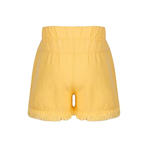 Girls Tassel Hem Denim Pants Kids Loose Fit High Waistband Hot Pants Summer School Wear2