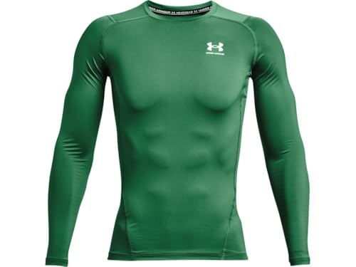 Under Armour HeatGear Kompressions-Langarm-T-Shirt für Herren, (305) Team Kelly Green / Weiß, XX-Large Hoch – Ansicht 5