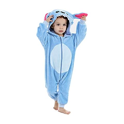 Fleece Baby Flannel Bodysuit ? Infant Animal Style Kids Hooded Romper Outerwear Toddler Jacket (Stitch,18-27 Months) Cover
