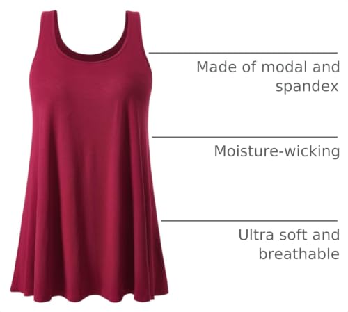 Image of Air Curvey Tank Tops for Women Build in Bra Casual Flowy Tank Pleated Loose Fit S-XXXXL