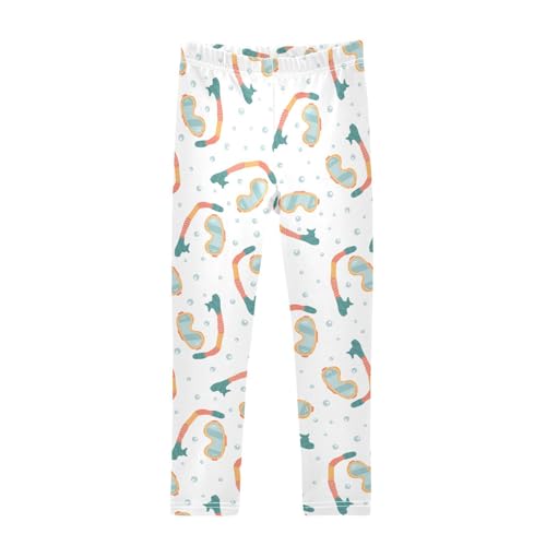 Girls Leggings Cute Diving Mask and Snorkel Toddler Girls Clothes Leggings for Girls Toddler Girls Leggings 3-4T