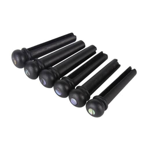 Toddmomy 6 Pcs Guitar String Nails Electric Guitar Bridge Guitar Accessory Guitar Pins Acoustic Replacement Guitar Pegs Dot Dowels Guitar Bridge Pins Rosewood Ebony Black