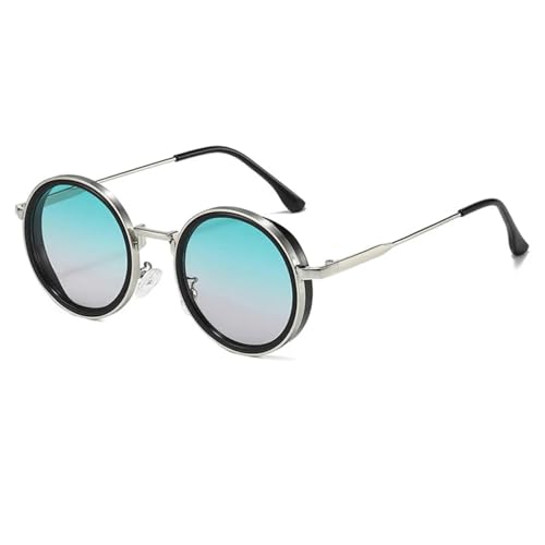 Lunettes de soleil tendance punk et vintage avec grands verres ronds