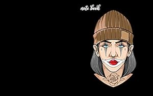 note book clown girl: 8.5 x 11 inch 21.5 x 27.94 cm 120 pages note book clown girl in matte cover