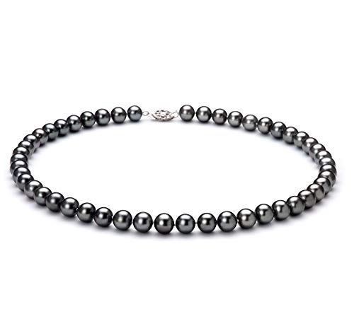 Black 7.5-8.5mm AA Quality Freshwater 925 Sterling Silver Cultured Pearl Set For Women2