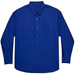 Big and Tall Dress Shirts for Men Long Sleeve Business Casual Solid Button Down Shirts from XXL(T) to 6XL(T)(S302,5XL)